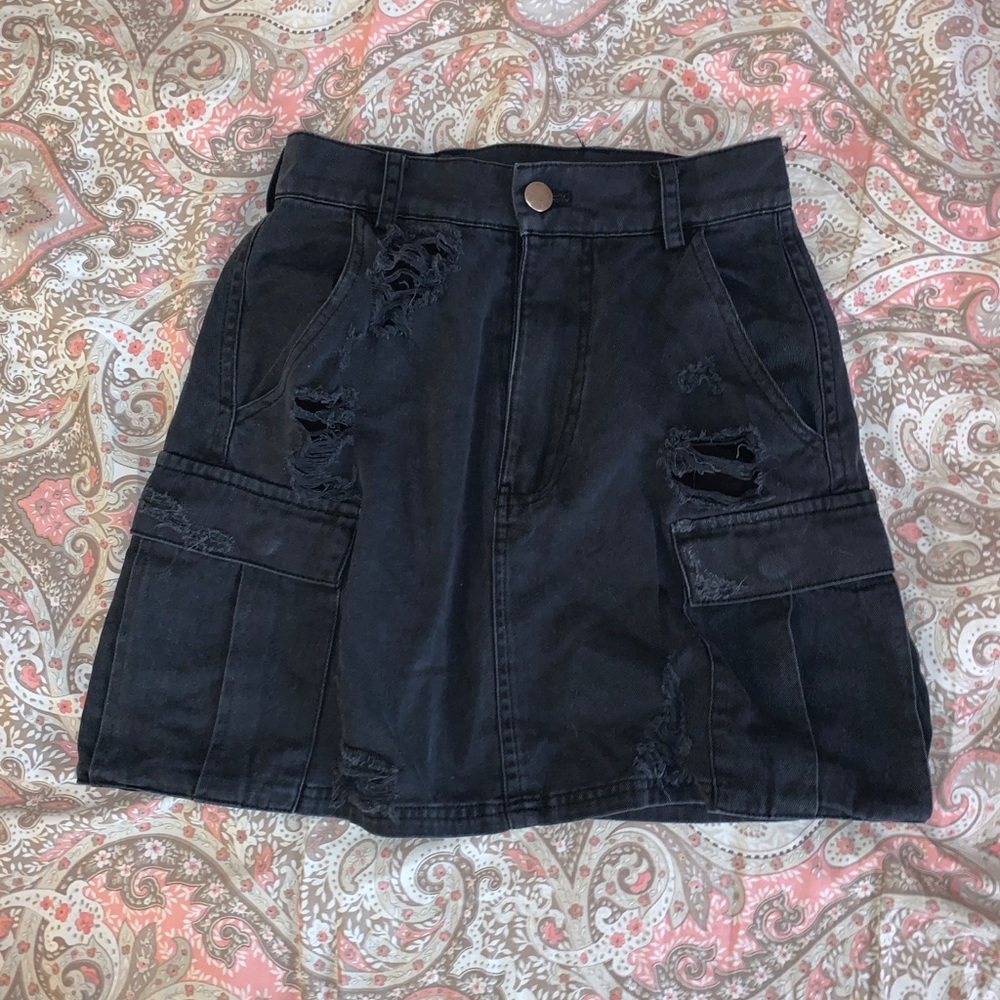 LF Carmar Distressed Cargo High Waisted Skirt